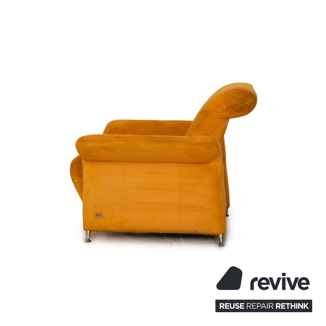 Laaus fabric sofa set yellow three-seater armchair couch