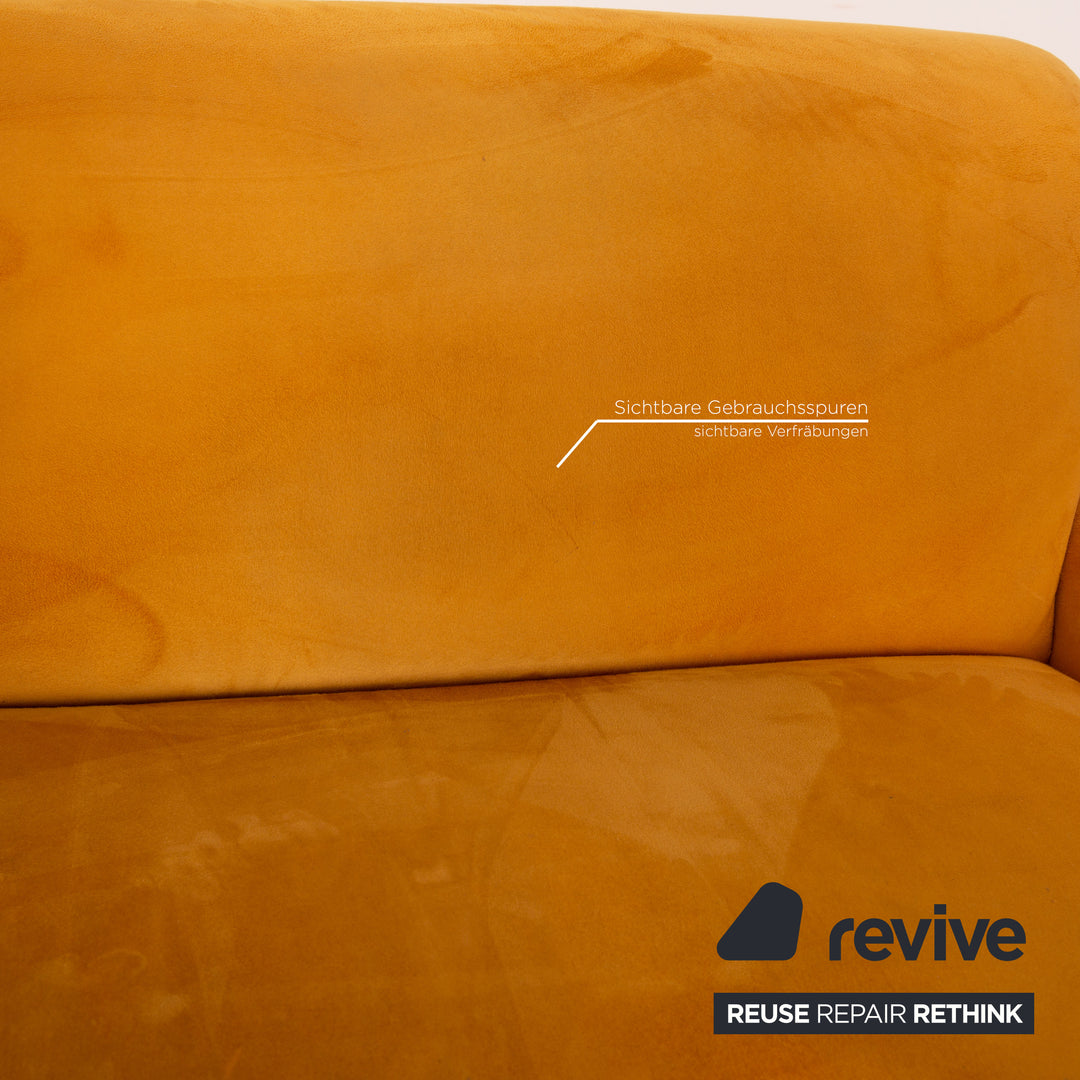 Laaus fabric sofa set yellow three-seater armchair couch