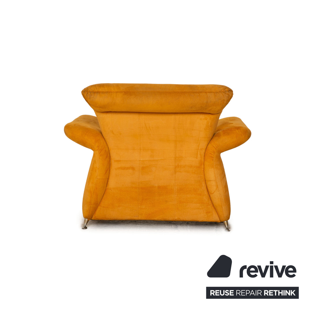 Laaus fabric sofa set yellow three-seater armchair couch