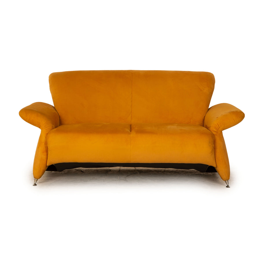 Laauser Fabric Two Seater Yellow Gold Sofa Couch