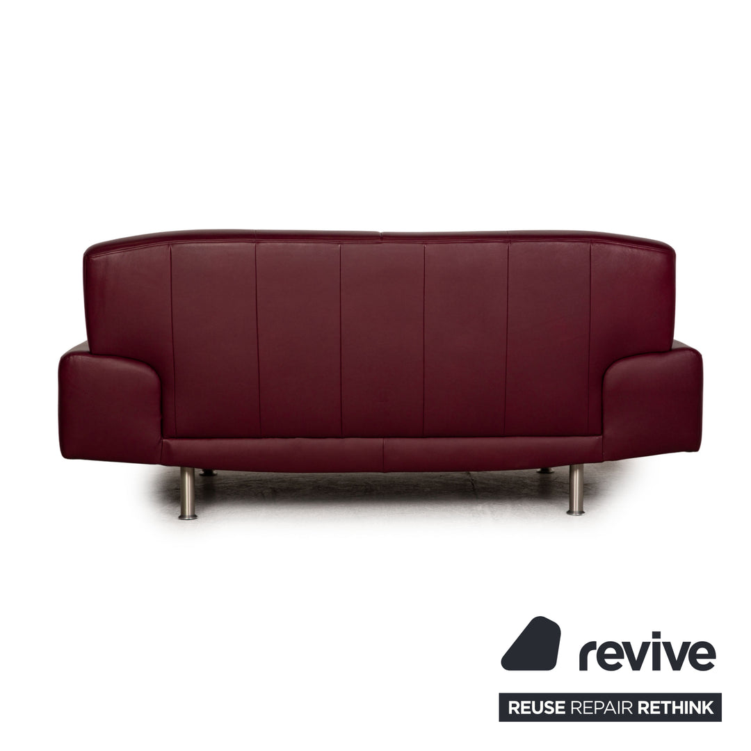 Laauser two-seater leather sofa red couch