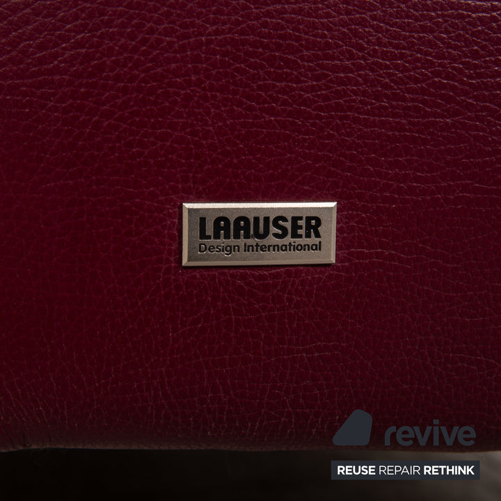 Laauser two-seater leather sofa red couch