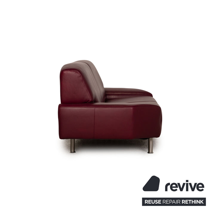 Laauser two-seater leather sofa red couch