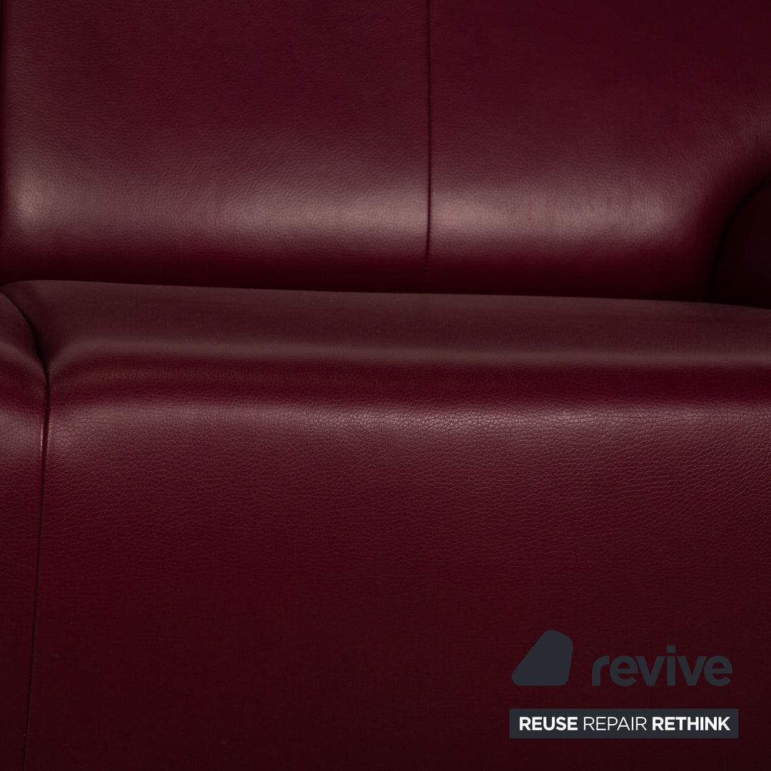 Laauser two-seater leather sofa red couch