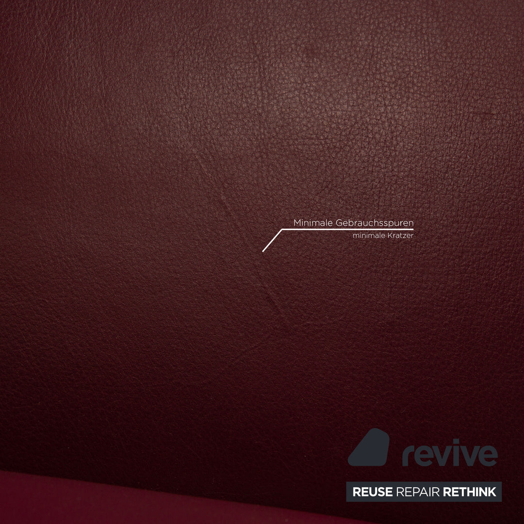 Laauser two-seater leather sofa red couch