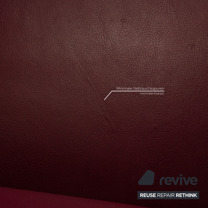 Laauser two-seater leather sofa red couch