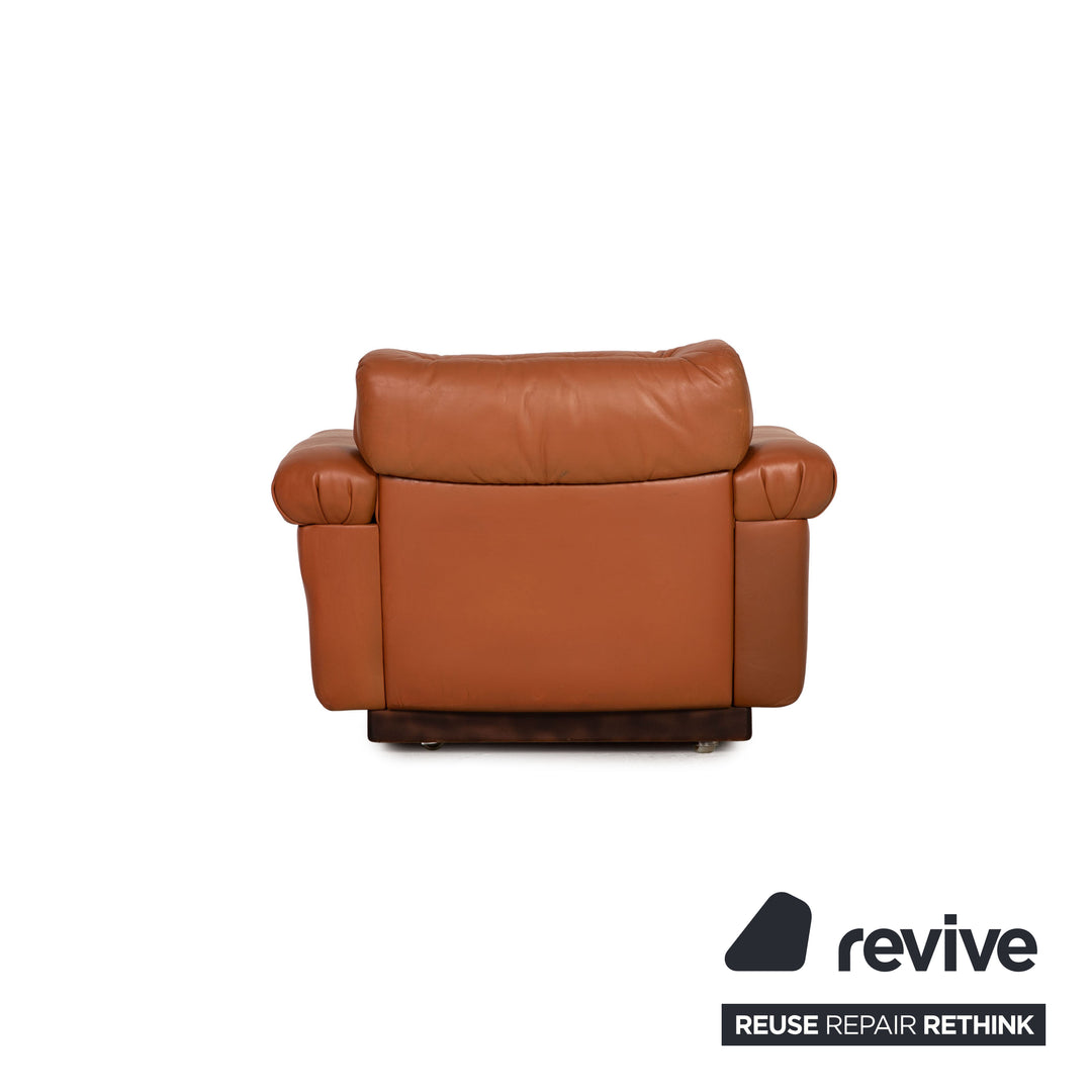 Leather armchair brown function relax function