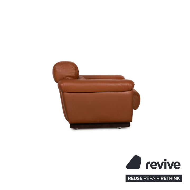 Leather armchair brown function relax function