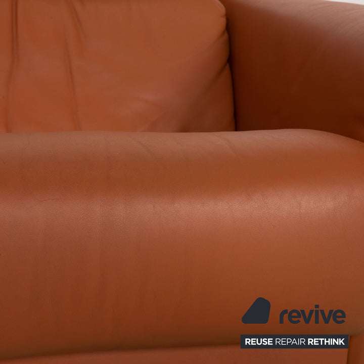 Leather armchair brown function relax function