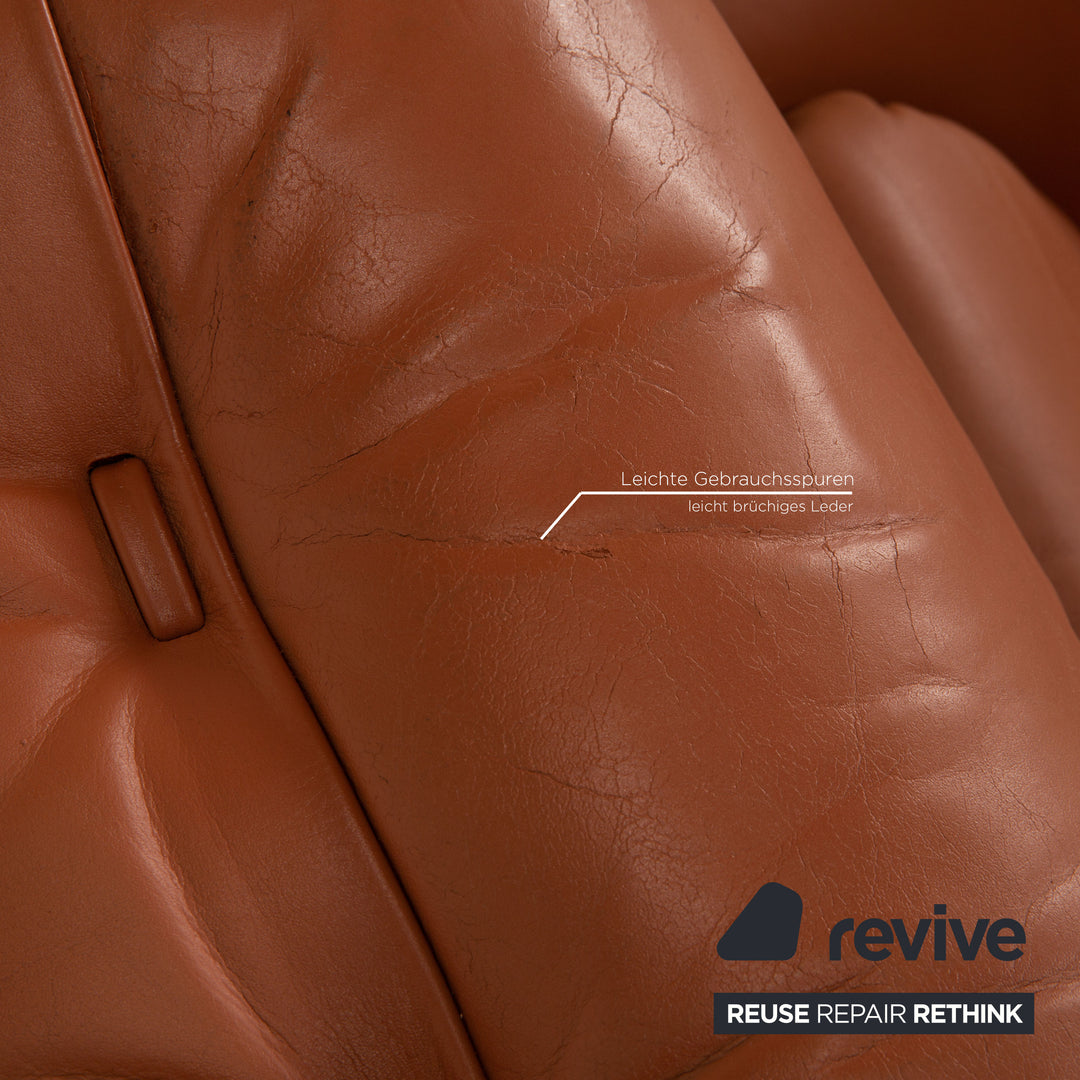Leather armchair brown function relax function
