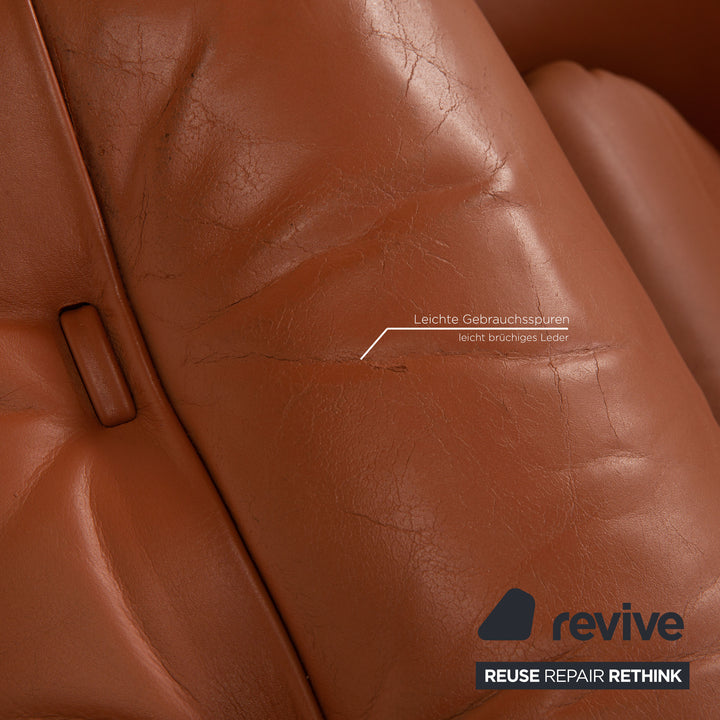 Leather armchair brown function relax function