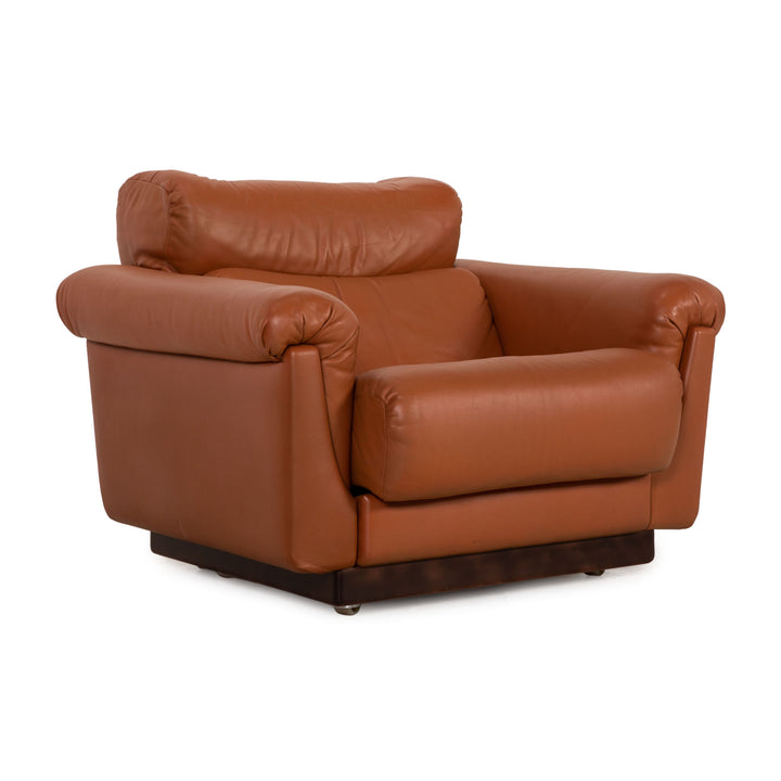 Leather armchair brown function relax function