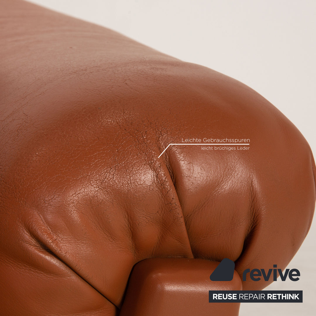 Leather armchair brown function relax function