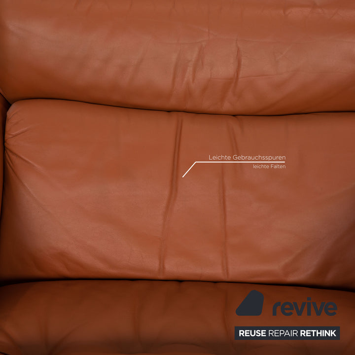 Leather armchair brown function relax function