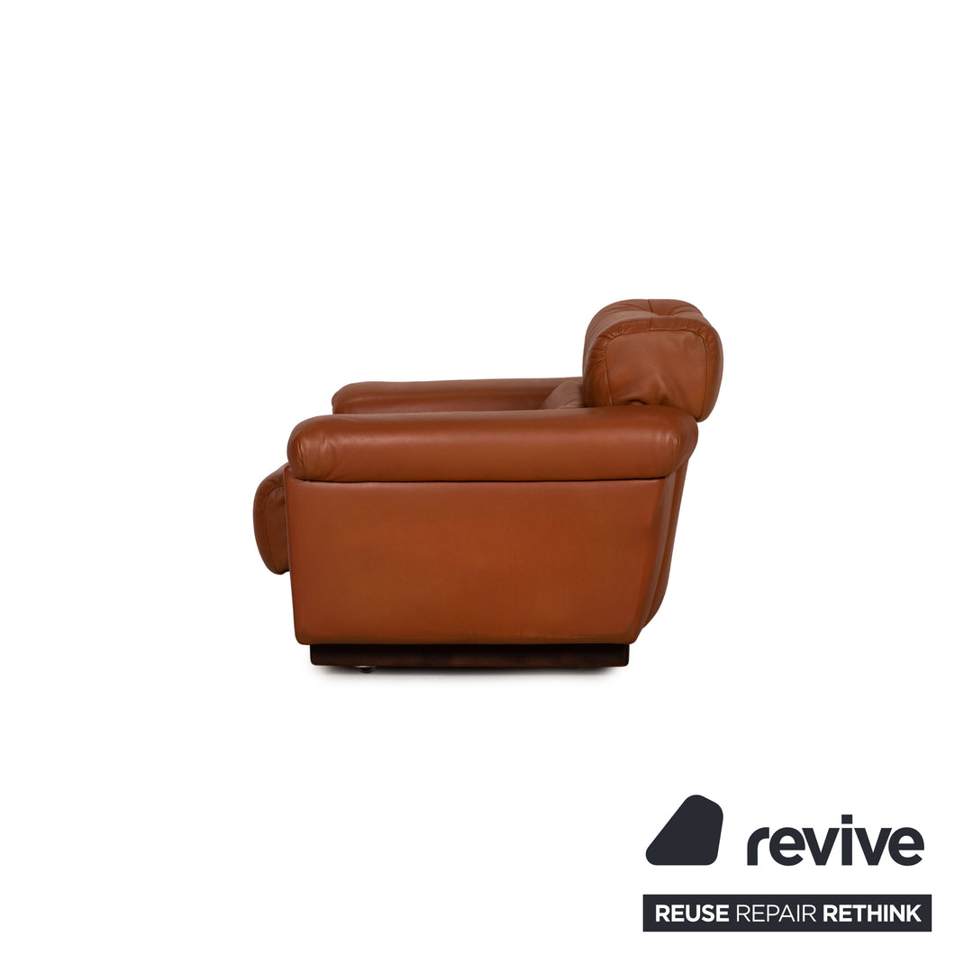 Leather armchair brown function relax function