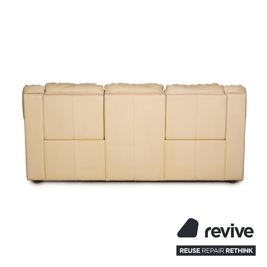 Lederland leather three seater cream function sofa couch