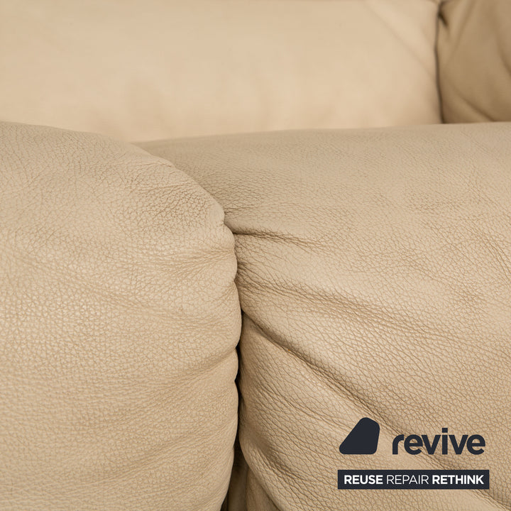 Lederland leather three seater cream function sofa couch