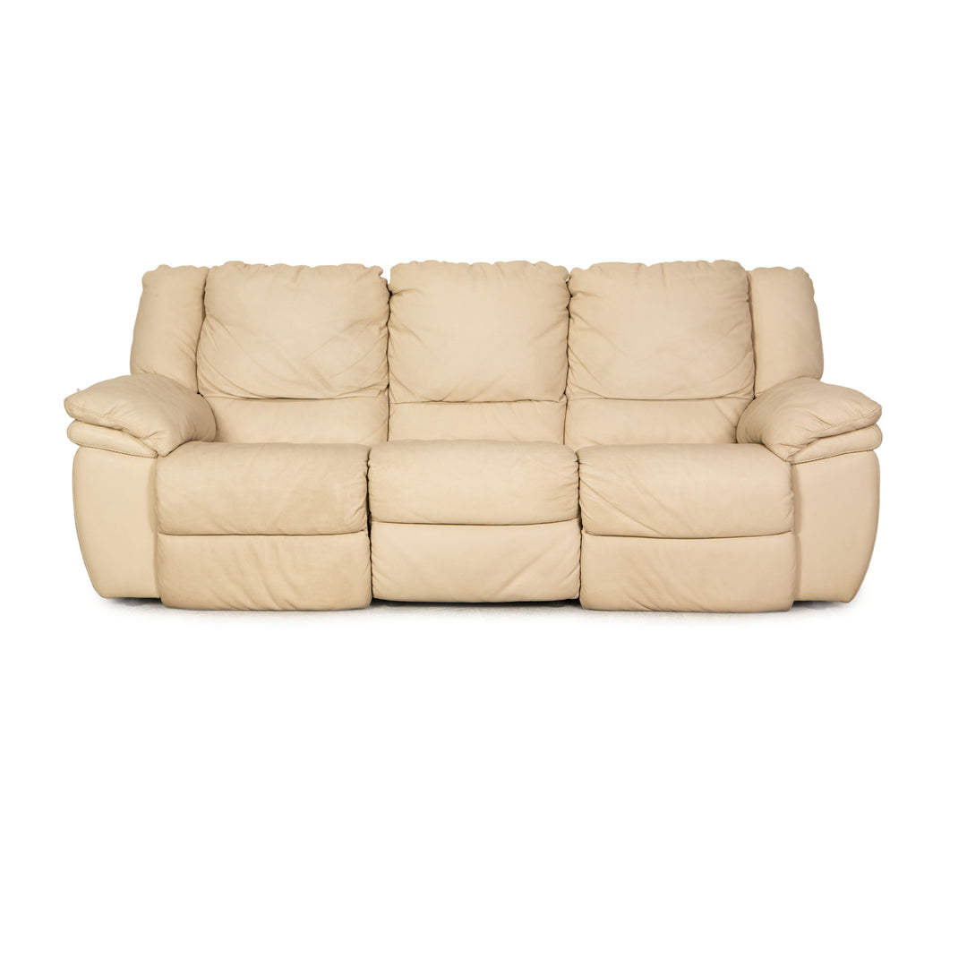 Lederland leather three seater cream function sofa couch