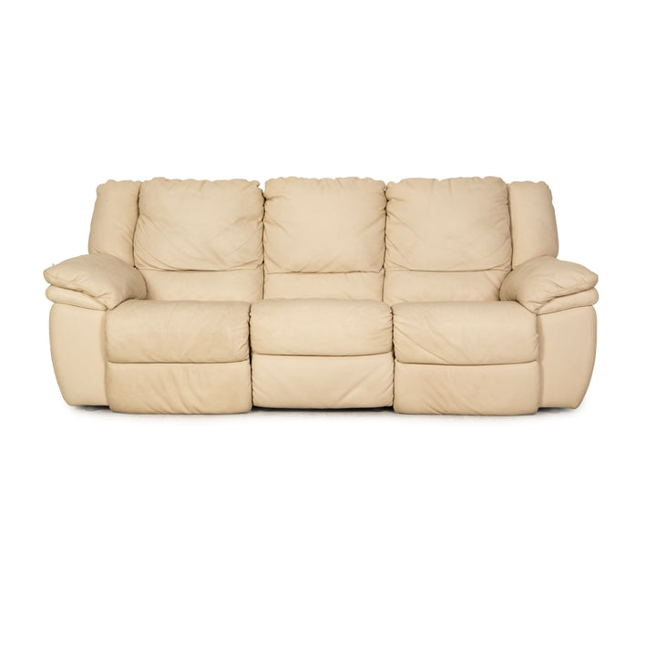 Lederland leather three seater cream function sofa couch