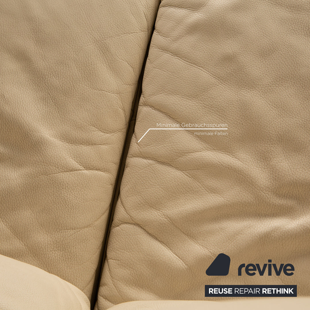 Lederland leather three seater cream function sofa couch