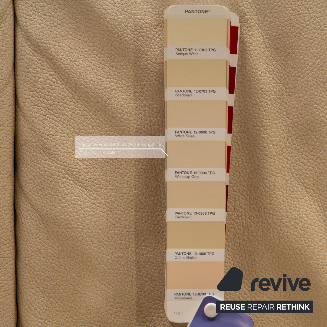 Lederland leather three seater cream function sofa couch