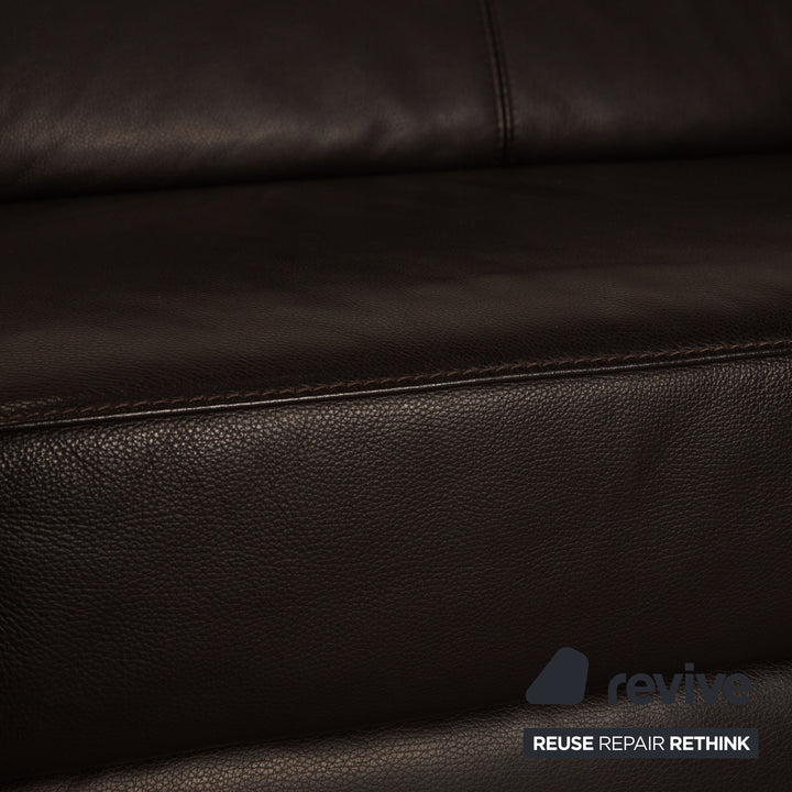 Lederland leather three-seater dark brown couch sofa