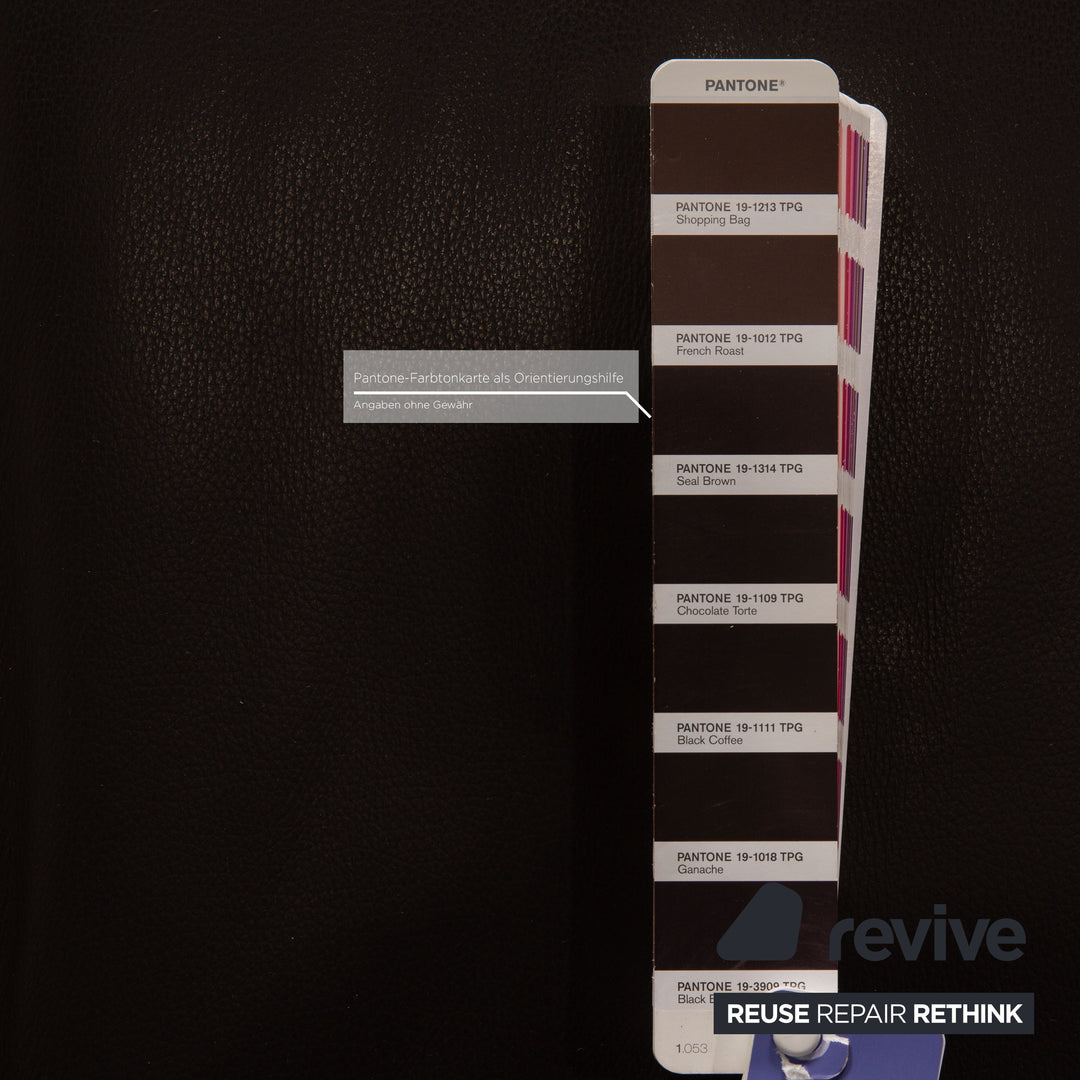 Lederland leather three-seater dark brown couch sofa