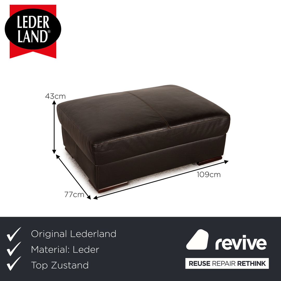 Lederland Leder Hocker Braun Dunkelbraun