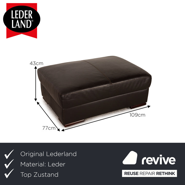 Lederland Leder Hocker Braun Dunkelbraun