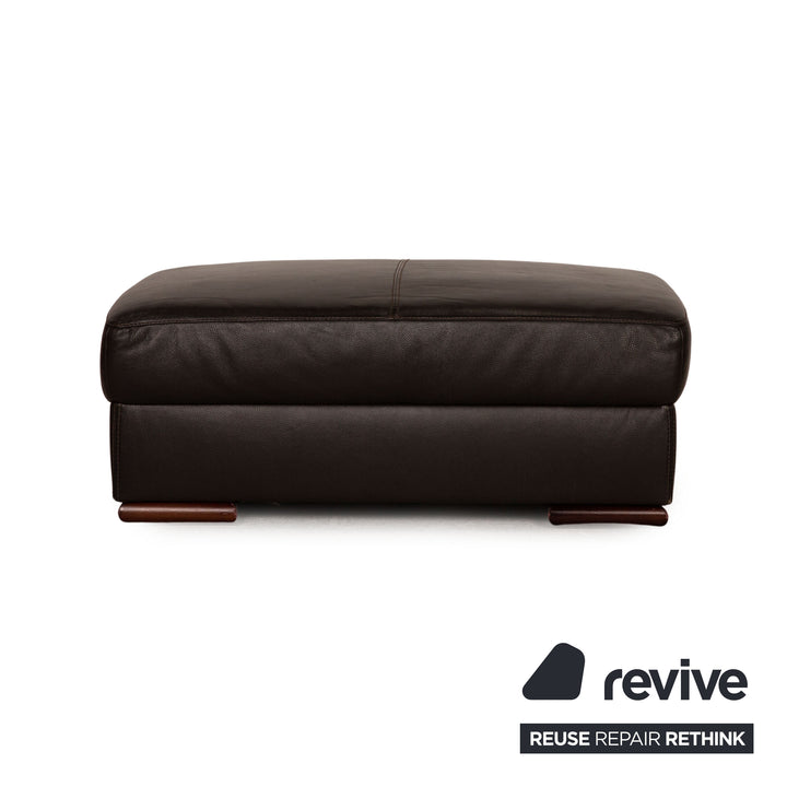 Lederland Leder Hocker Braun Dunkelbraun