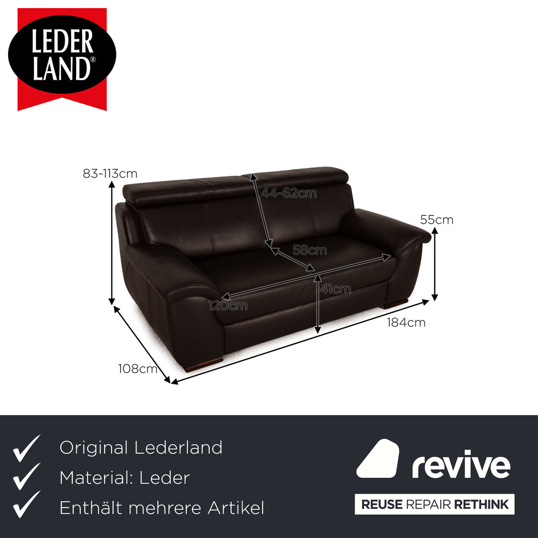 Lederland leather sofa set dark brown brown two-seater three-seater stool