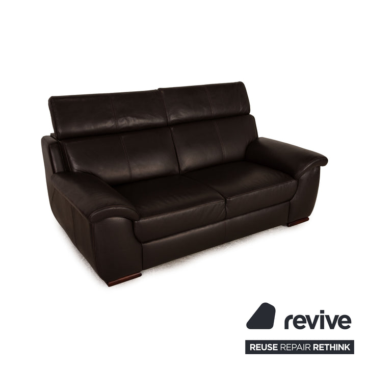 Lederland leather sofa set dark brown brown two-seater three-seater stool