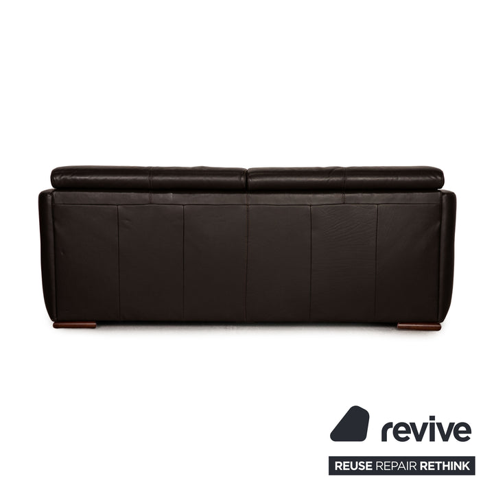 Lederland leather sofa set dark brown brown two-seater three-seater stool