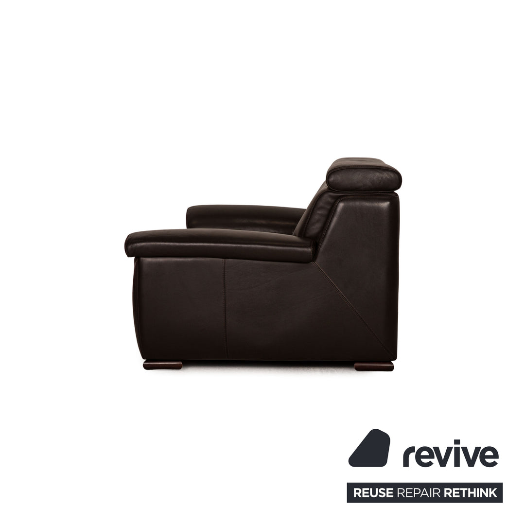 Lederland leather sofa set dark brown brown two-seater three-seater stool