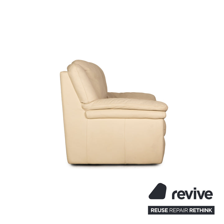Lederland leather two seater cream sofa couch
