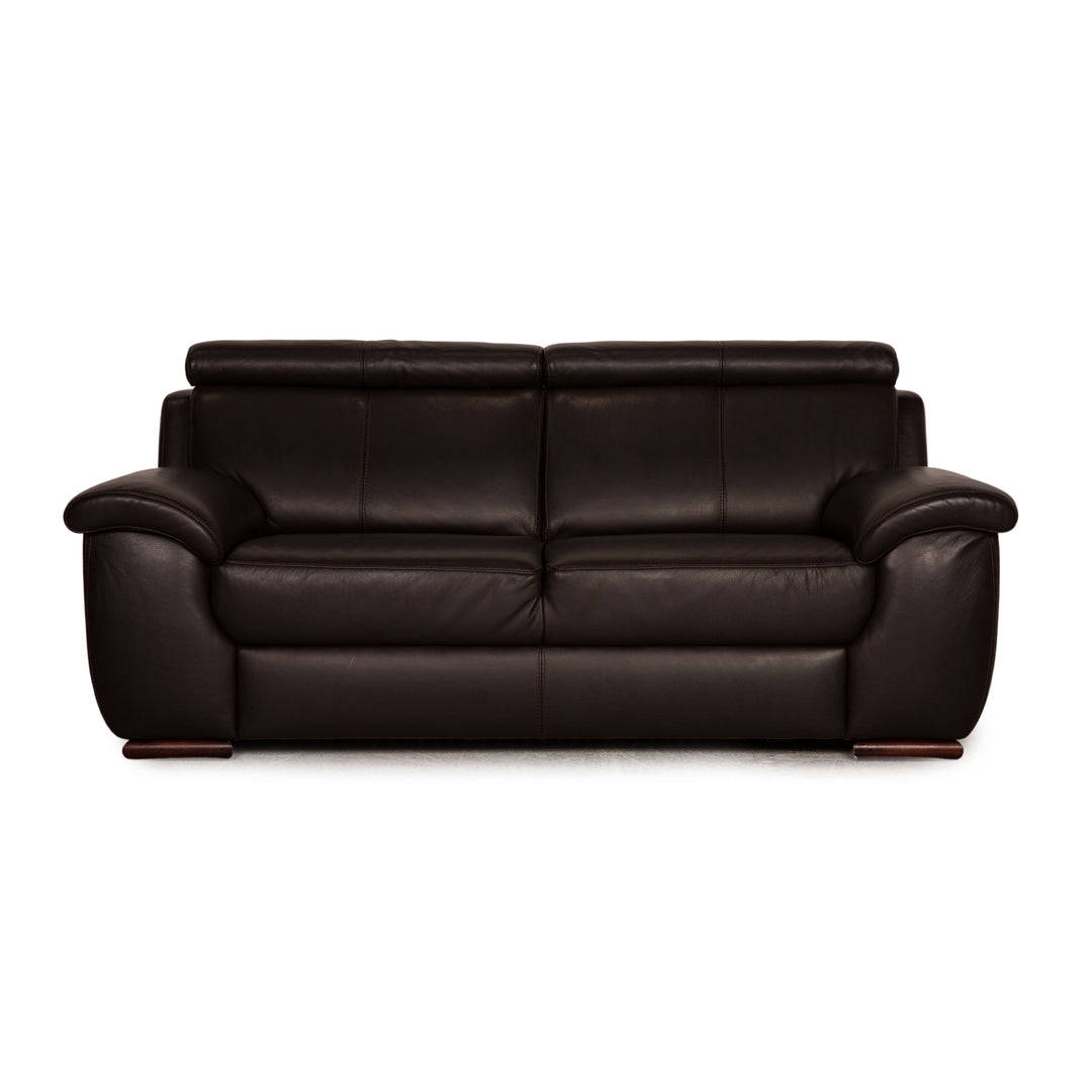 Lederland leather two-seater dark brown couch sofa