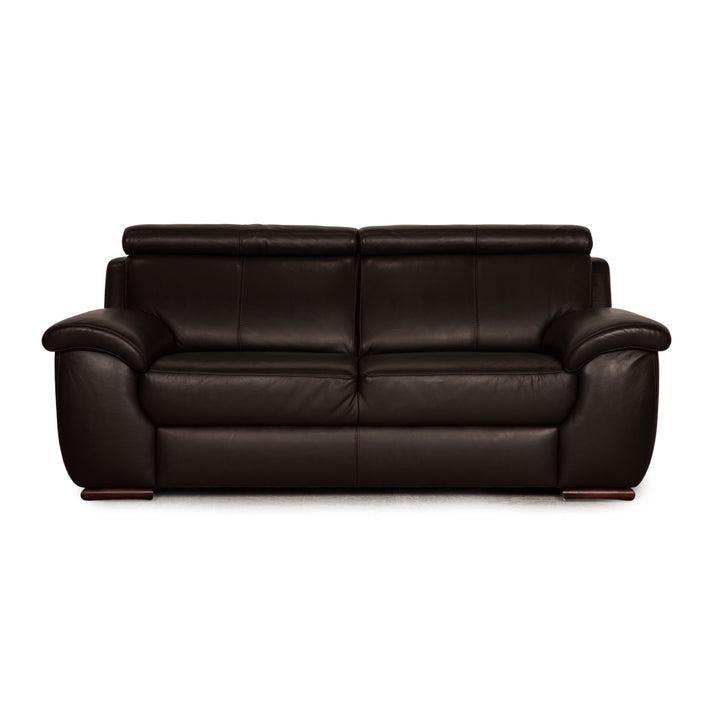 Lederland leather two-seater dark brown couch sofa