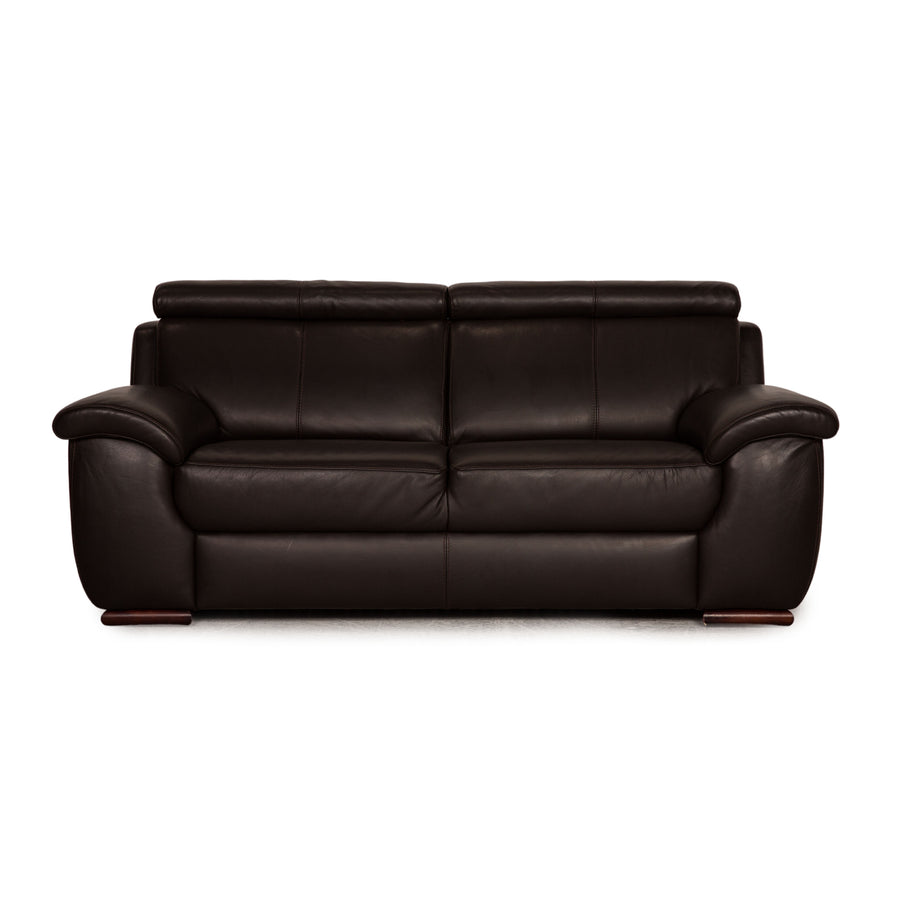 Lederland leather two-seater dark brown couch sofa