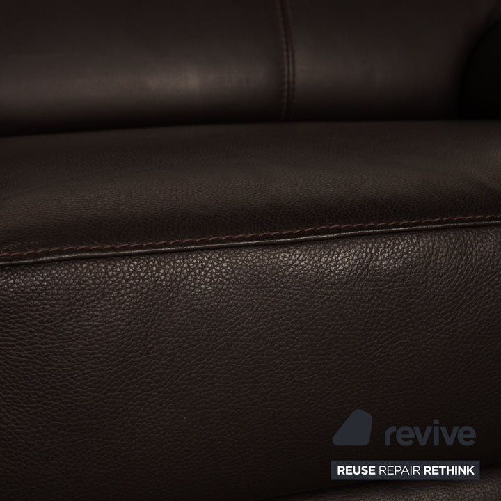 Lederland leather two-seater dark brown couch sofa