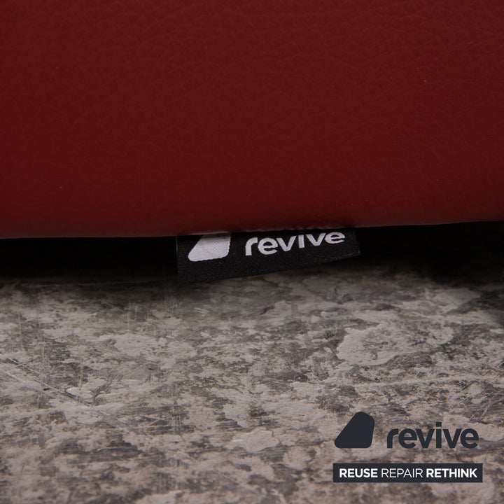 Lederland Puerto leather two-seater red sofa couch electric, function