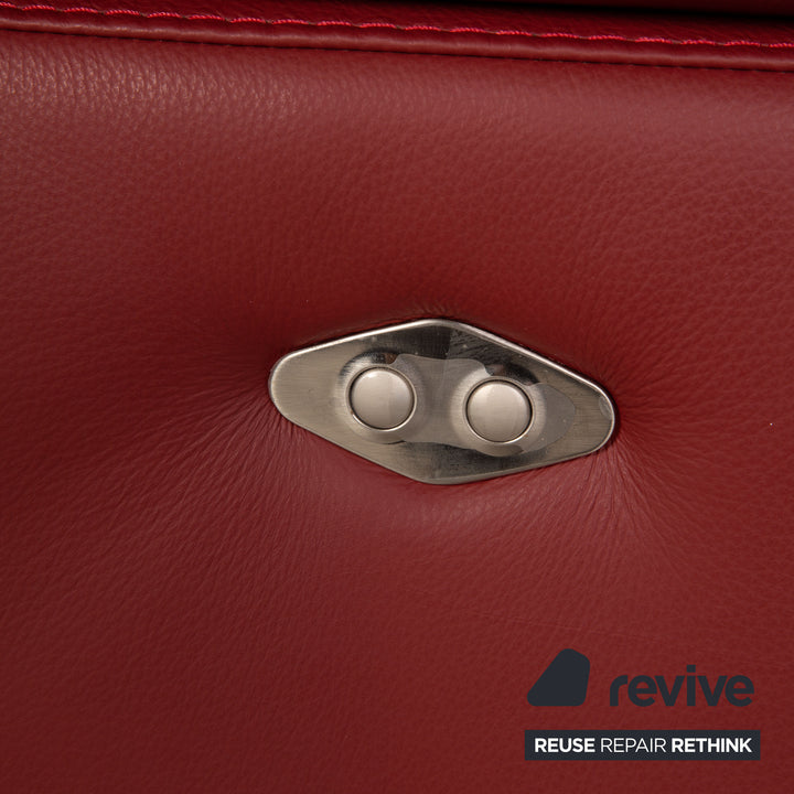 Lederland Puerto leather two-seater red sofa couch electric, function