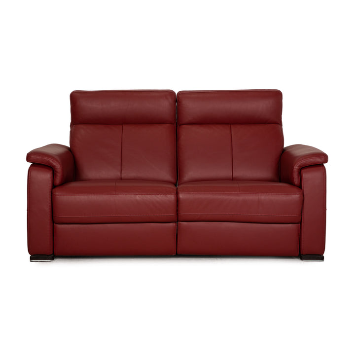 Lederland Puerto leather two-seater red sofa couch electric, function