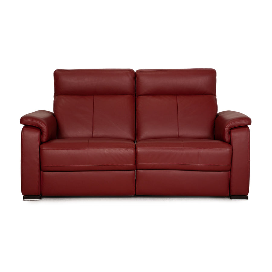 Lederland Puerto leather two-seater red sofa couch electric, function