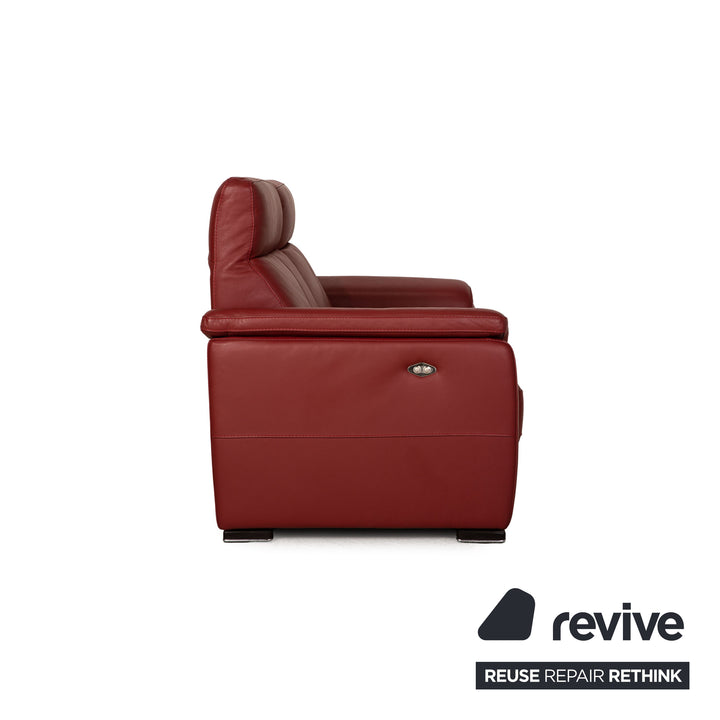 Lederland Puerto leather two-seater red sofa couch electric, function