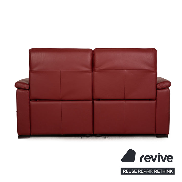 Lederland Puerto leather two-seater red sofa couch electric, function