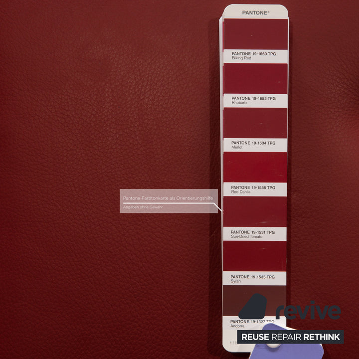 Lederland Puerto Leather Two Seater Red Sofa Couch