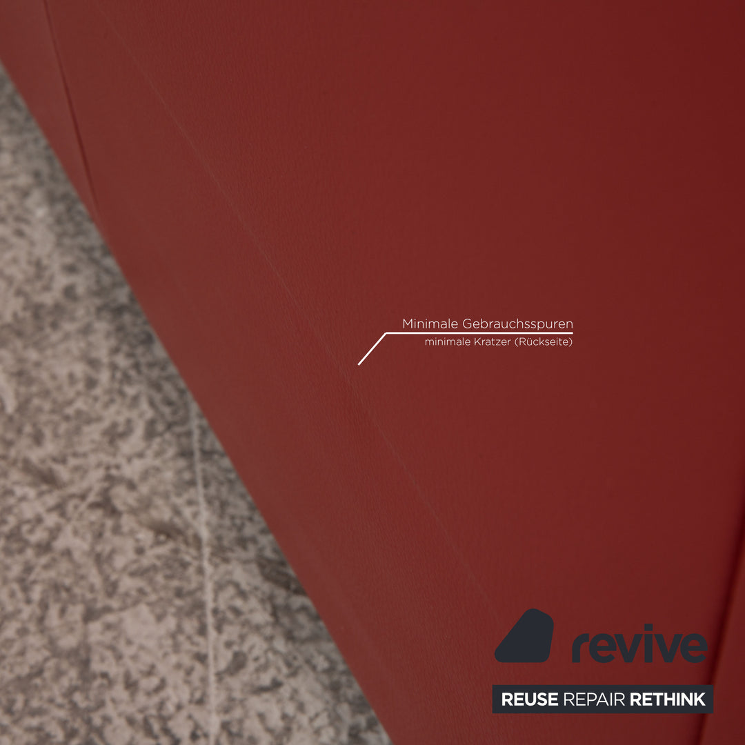 Lederland Puerto Leather Two Seater Red Sofa Couch