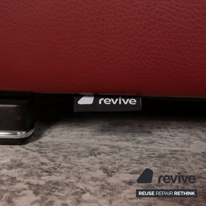 Lederland Puerto Leather Two Seater Red Sofa Couch