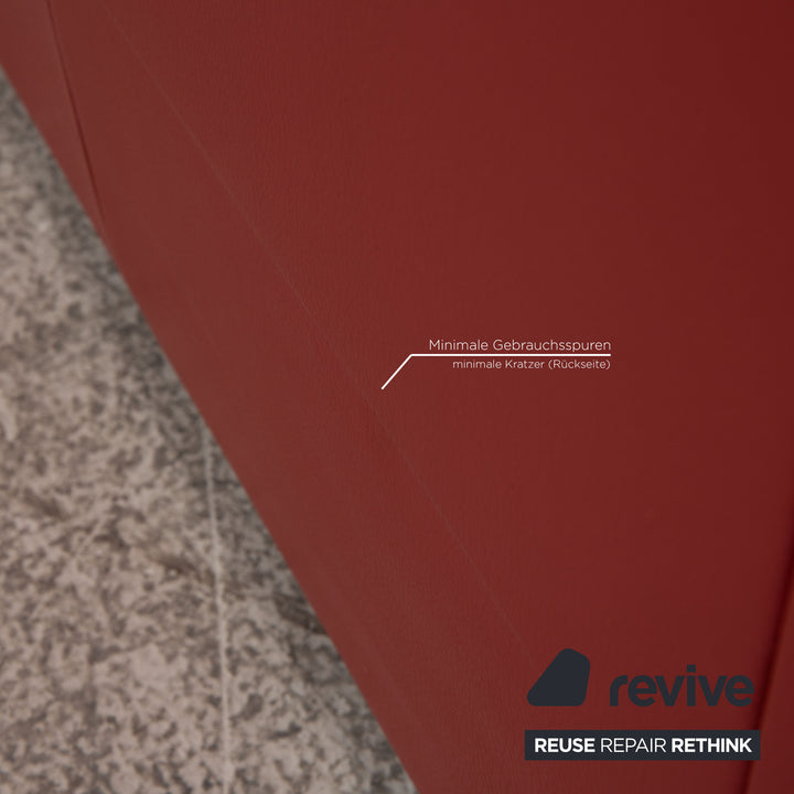 Lederland Puerto Leather Two Seater Red Sofa Couch Function