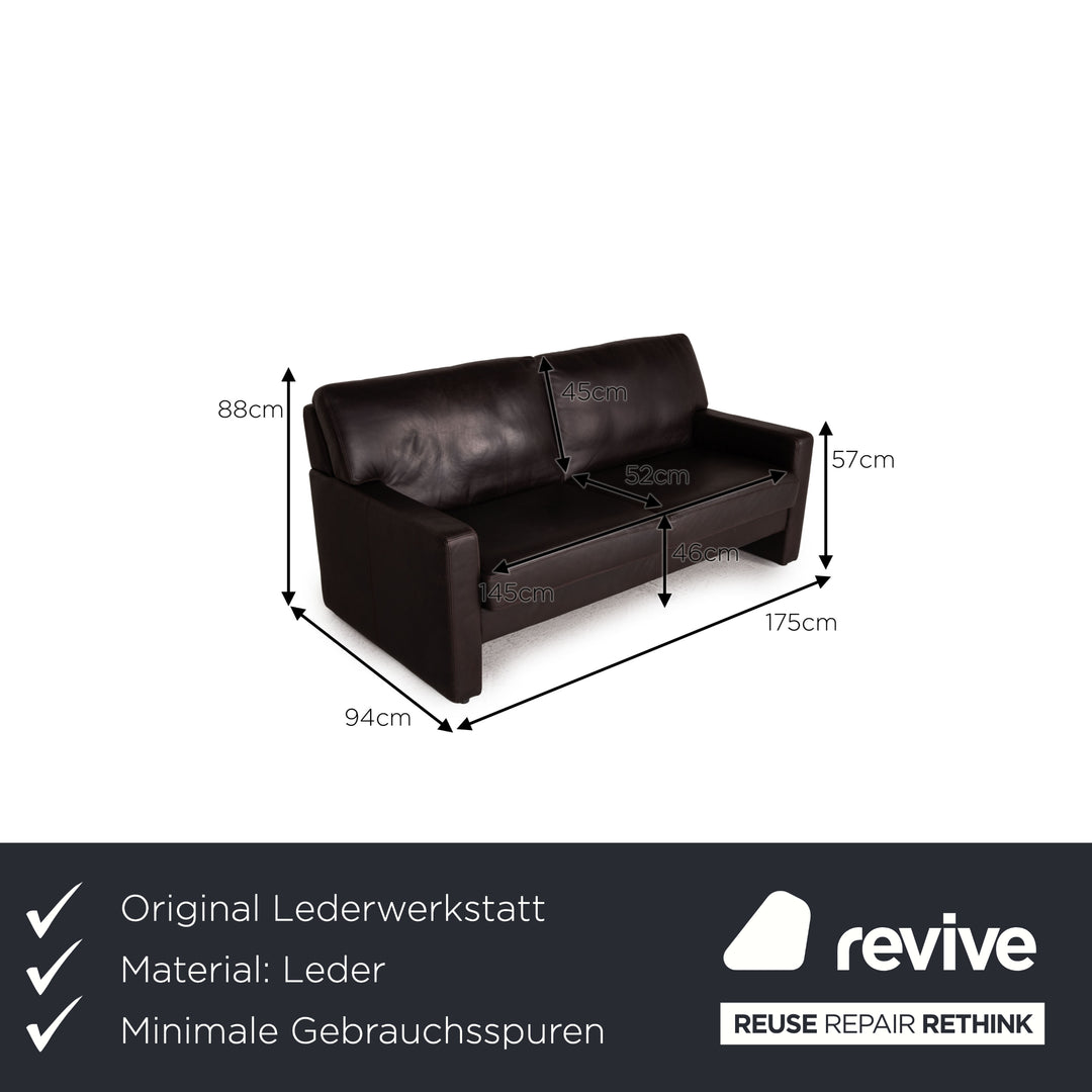 Lederwerkstatt Leder Sofa Dunkelbraun Zweisitzer Couch